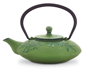 63037 Green Bamboo Cast Iron Teapot